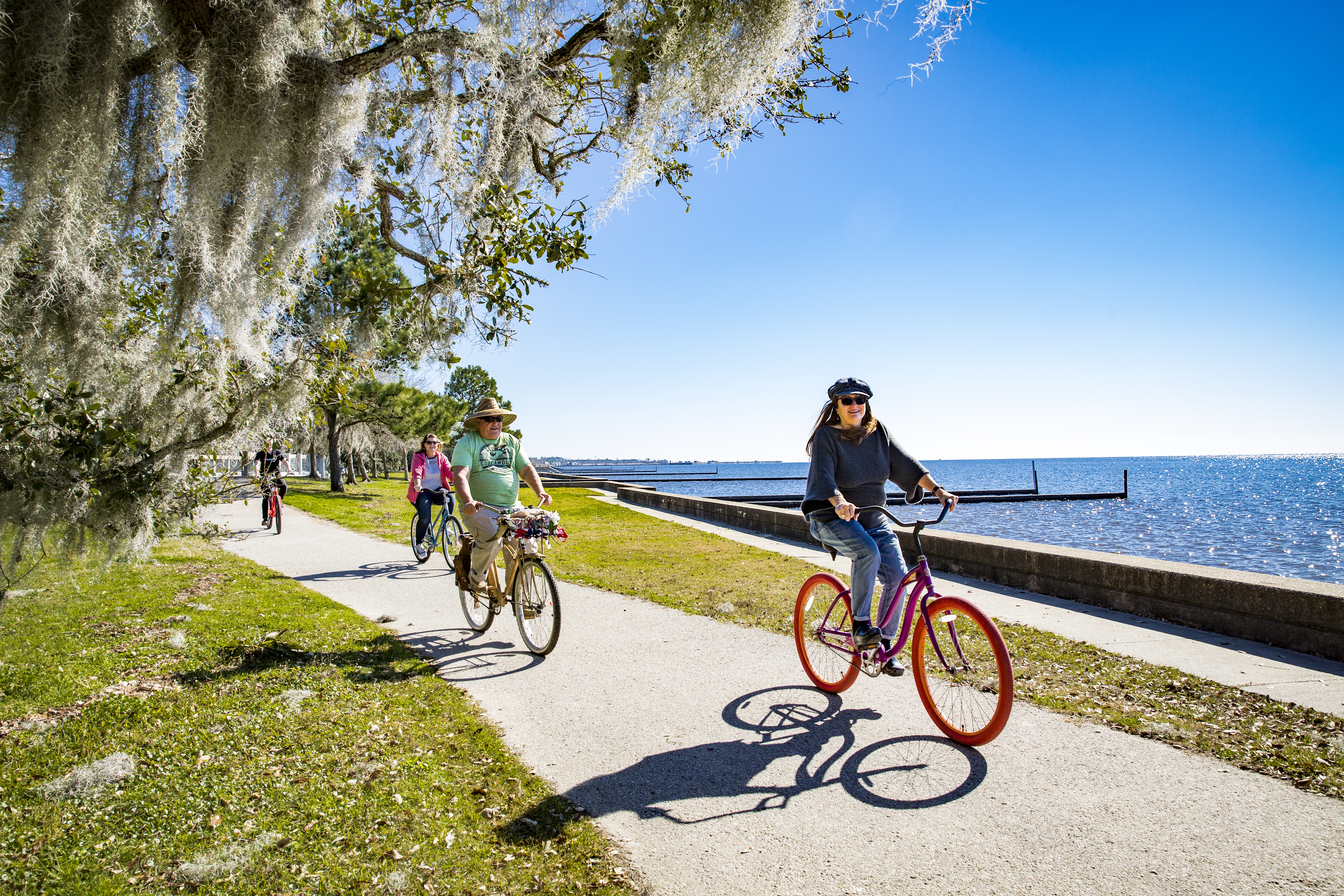 Biking the Mandeville Lakefront with rentals from Brooks_ Bike Co-op. Photo courtesy LouisianaNorthshore.com (1)